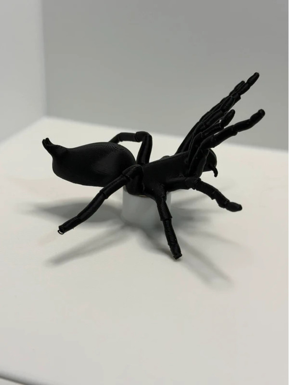 Black 3D-Printed Tarantula Figurine – Approximately 4 Inches